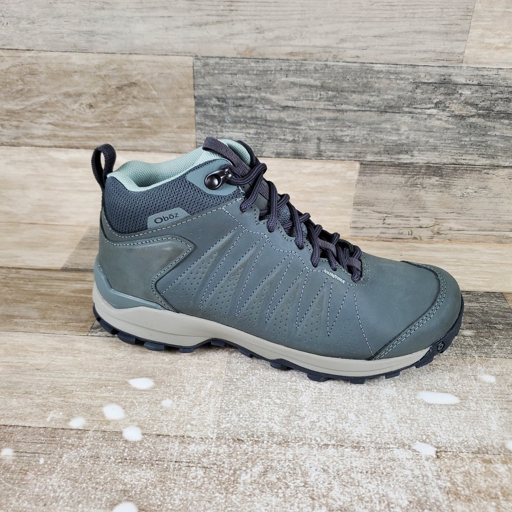 Oboz Sypes B-Dry Mid Womens Hiking Boots Sz 7.5 Dark Sage Waterproof Shoes